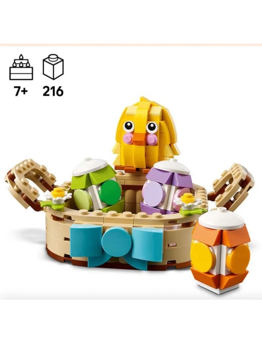 New LEGO® Easter Egg Basket (40863) w/ 3 eggs, a cute chick and 2 spring flowers - Picture 2 of 10